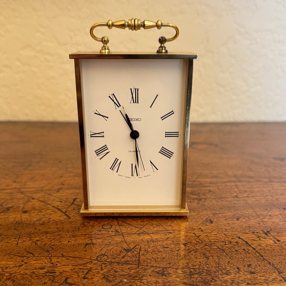 Vintage Seiko Brass Carriage Alarm Clock